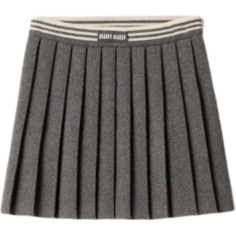 MIU MIU Pleated Knitted Mini Skirt