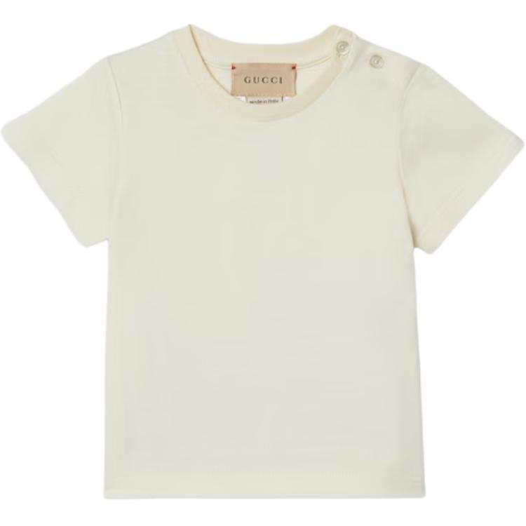 GUCCI T Shirt Kids' Apparel Printed Cotton T Shirt Beige Infant And Toddler