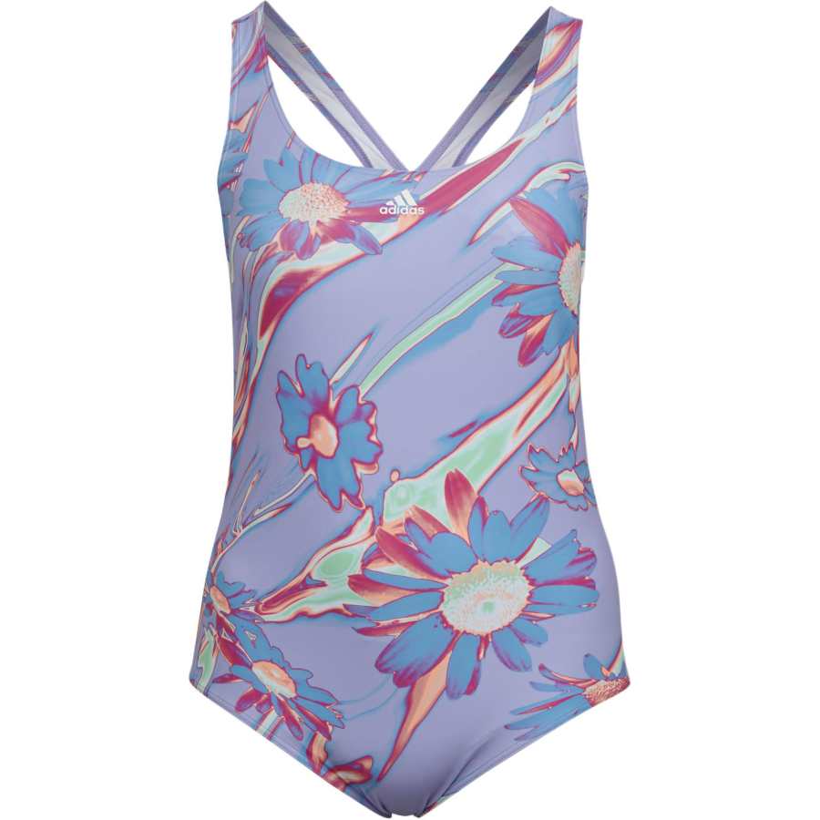 Adidas Adidas Positivisea 3 Stripes Graphic Swimsuit Plus Size One piece Swimsuit Women's Light Purple