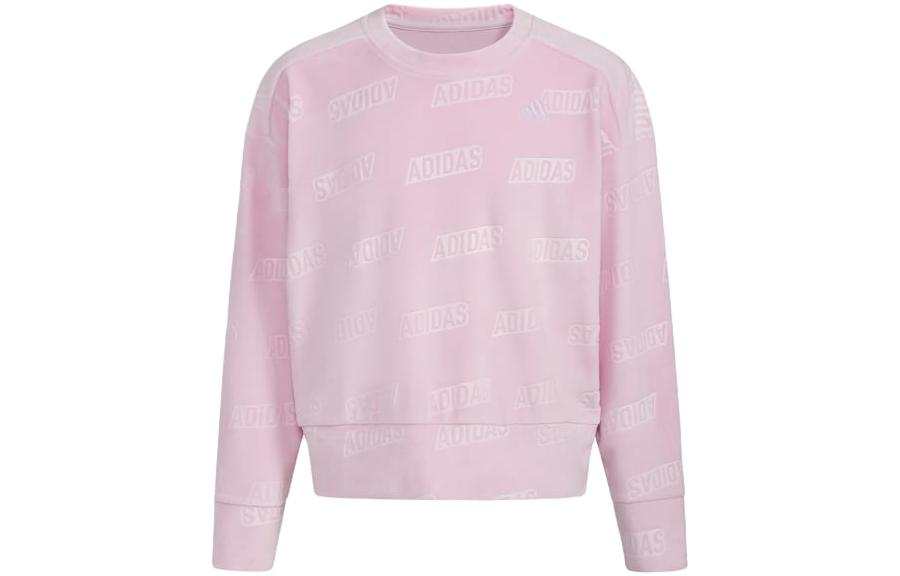 Adidas Adidas Sweatshirt Kids' Apparel Velour Crew Nk Pulovr Pink Kids'