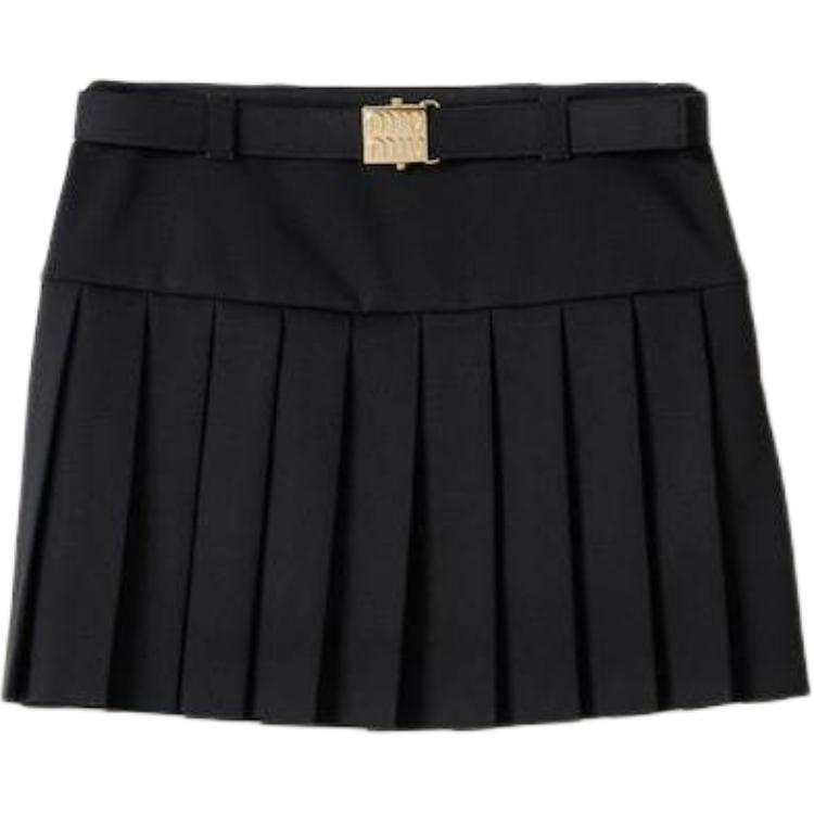 MIU MIU Belted Pleated Mini Skirt