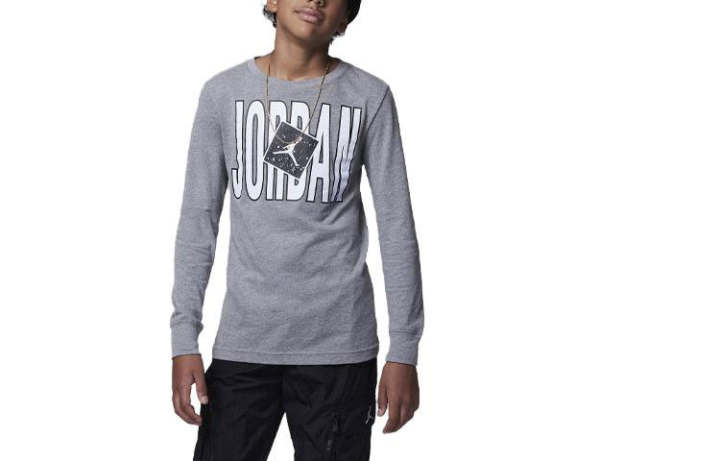 Jordan Jordan Stretch Out Long Sleeve Tee T Shirt Kids' Gray