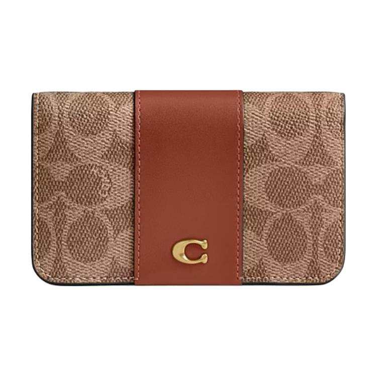 COACH Coated Canvas Wallet Women's Brown