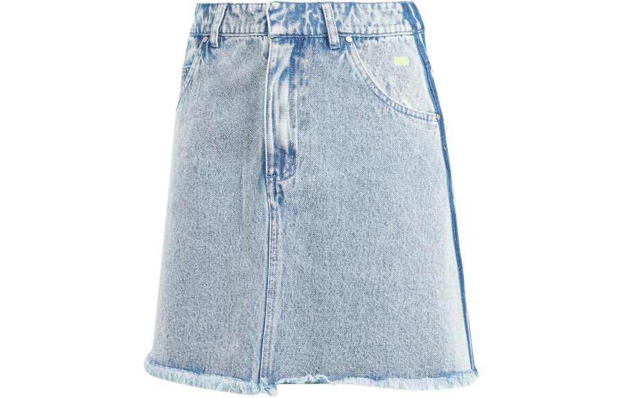 Adidas Originals Kseniaschnaider Frayed Denim Short Skirts Women's Light Gray Blue