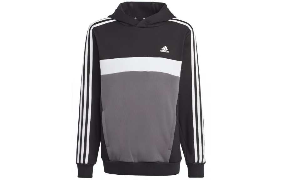 Adidas Adidas Sweatshirt Kids' Apparel Tiberio 3 Stripes Colorblock Fleece Hoodir Black Kids'