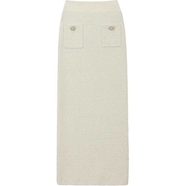 Self-portrait Self portrait Casual Long Skirt Women's Ivory White