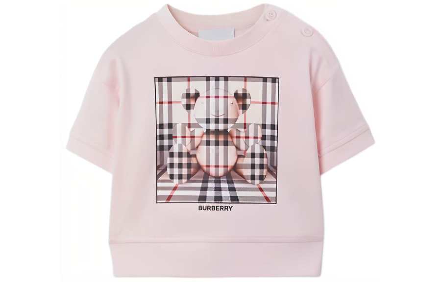 Burberry Sweatshirt Kids' Apparel Thomas Bear Cotton T Shirt Pink Infant And Toddler