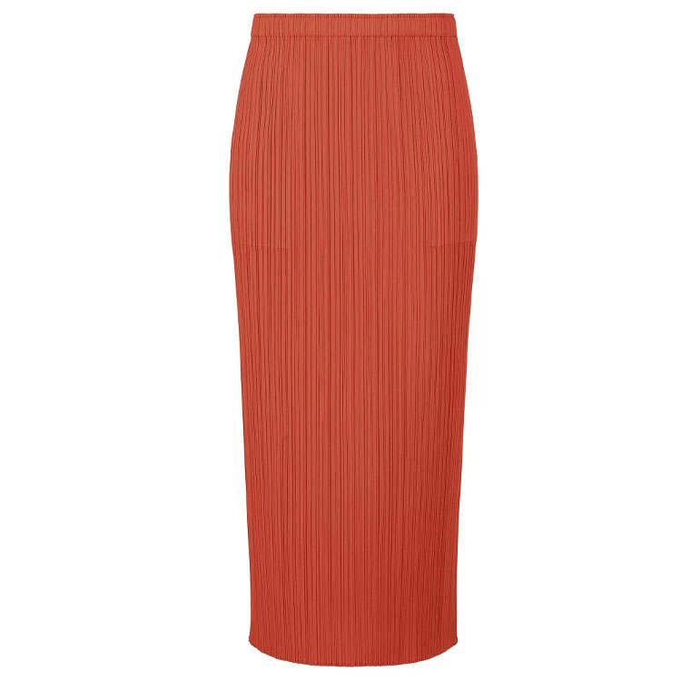 ISSEY MIYAKE Casual Long Skirt Women's Orange Red
