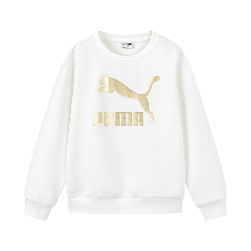 PUMA Sweatshirt SportstyleCLASSICS BIG LOGO CREW FL Raw White Kids'
