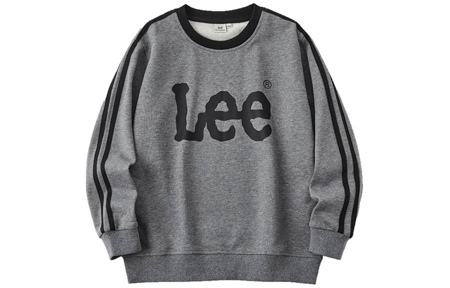 LEE KIDS Sweatshirt Thermal Loose Fit Comfortable Thickened And Fleece Lined Crew Neck Letter Print Long Sleeved