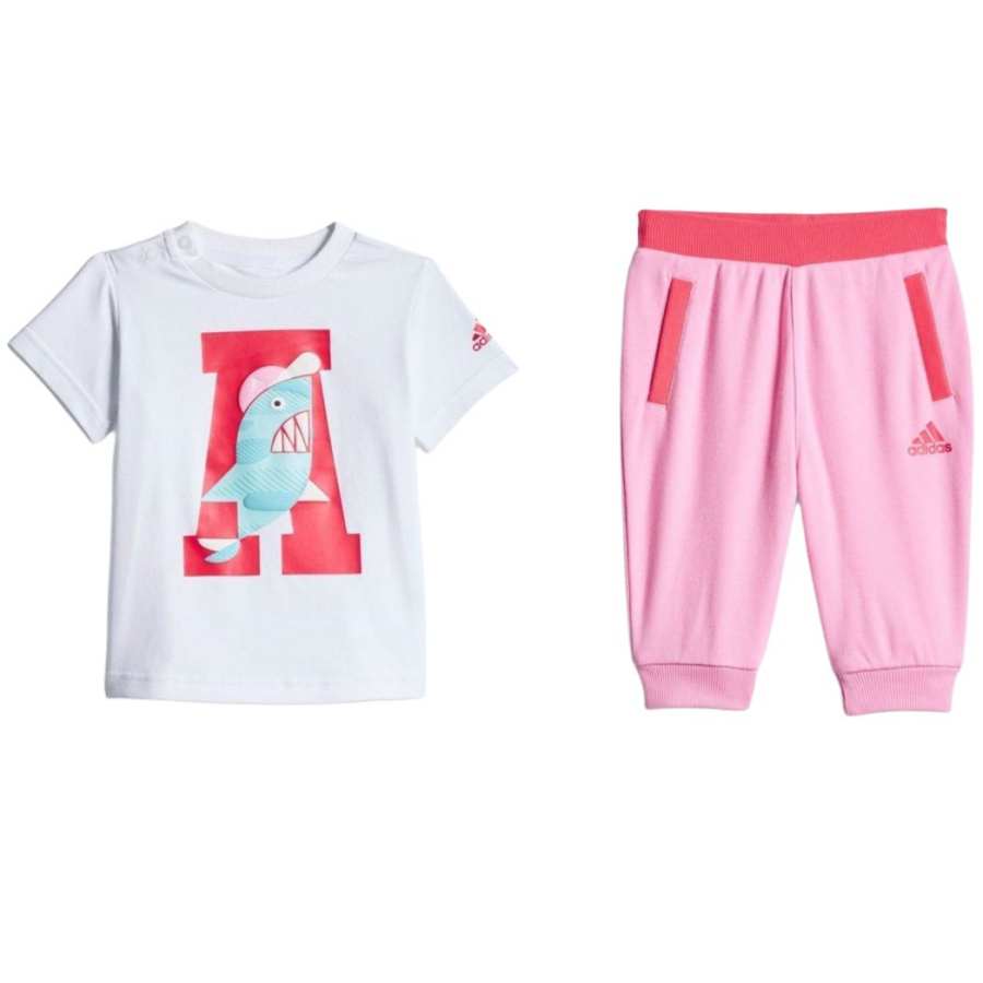 Adidas Adidas Casual Sportswear White/Pink Infant And Toddler