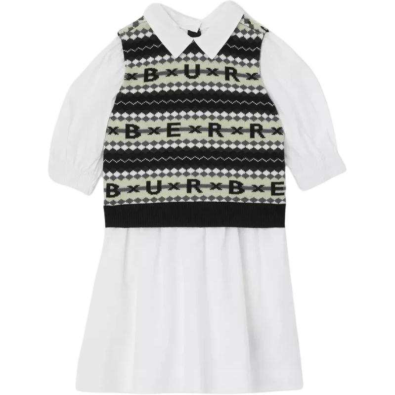 Burberry Dress FW22 White Kids'