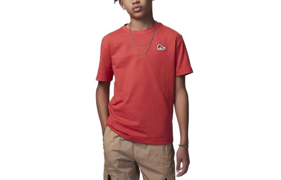 Jordan Jordan T Shirt Kids' Apparel Patch T Shirt Red Kids'