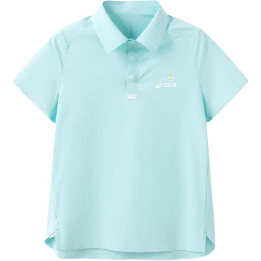 Asics GS T Shirt Blue Green Teenagers