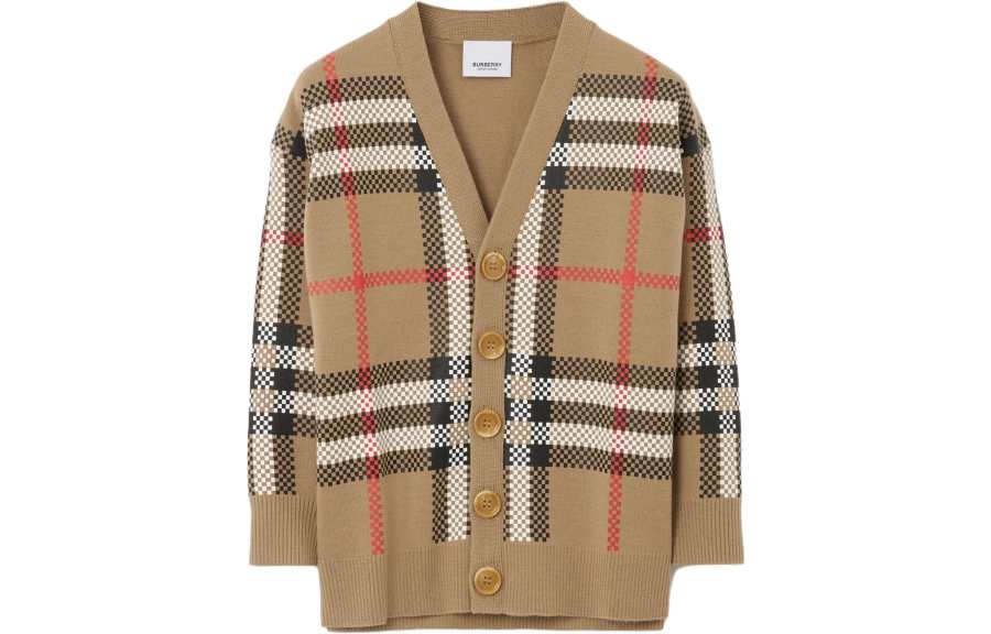 Burberry Sweater Kids' Apparel SS23 Wool Blend Cardigan Beige 80683991 Kids'