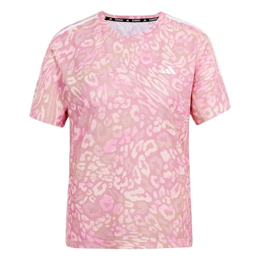 Adidas Adidas Own The Run3 Stripes Regular T Shirt Women's Pink Coral