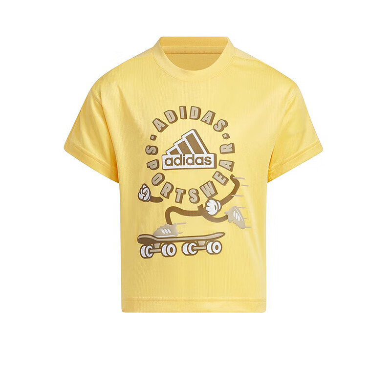 Adidas Adidas T Shirt Light Yellow Fluorescent Children Aged 3 7 Years Old