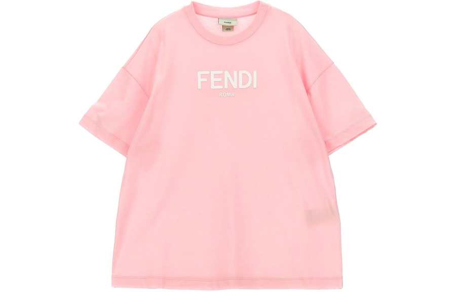FENDI Kids T Shirts Crew Neck Moderate