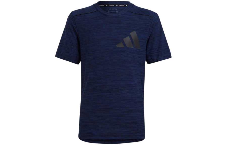 Adidas Adidas T Shirt Aeroready Heather Short Sleeved T Shirt Blue Kids'