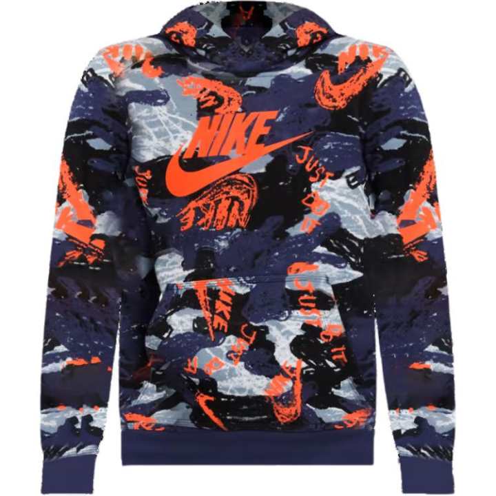 Nike Nike Kids' Apparel Printed Pullover Hoodie Sweatshirt Marine Blue Kids'