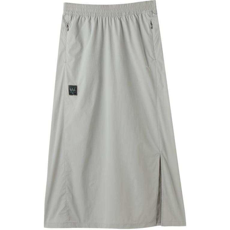 PUMA RETRO Casual Long Skirt Women's Light Gray