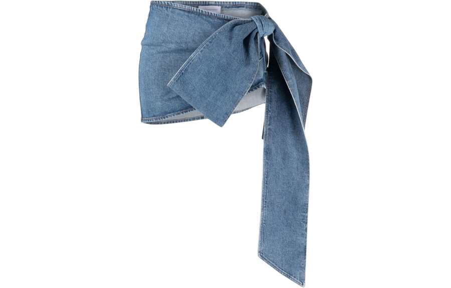 Blumarine Blumarine Oversize-bow Denim Miniskirt