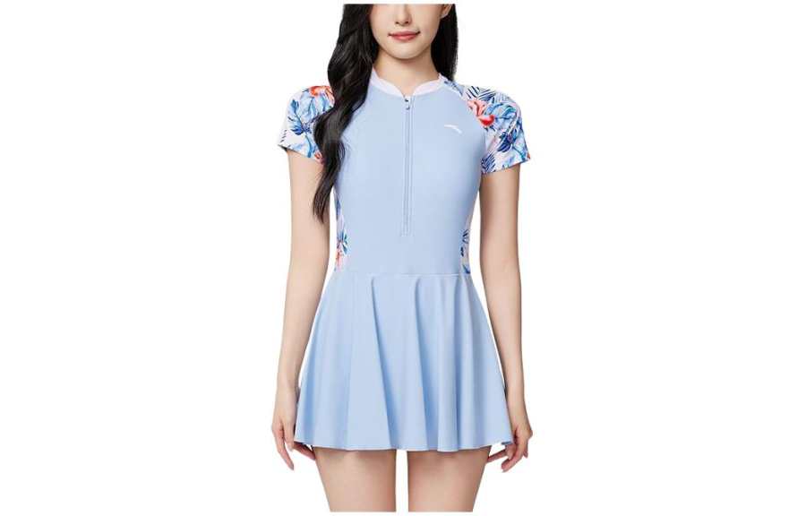Anta One piece Swimsuit Women's Light Coral Blue/Coral Blue/Pure White