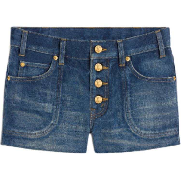 CELINE Mini Shorts In Dark Union Wash Denim
