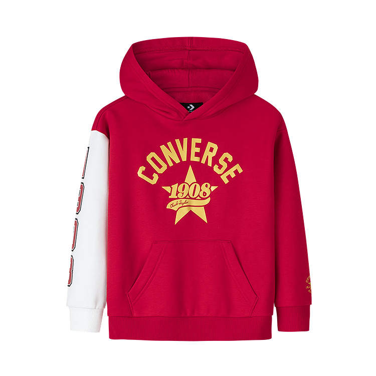 Converse Sweatshirt CNY Fleece Lined Fashion Comfortable Soft Skin Friendly Hooded Red Kids'