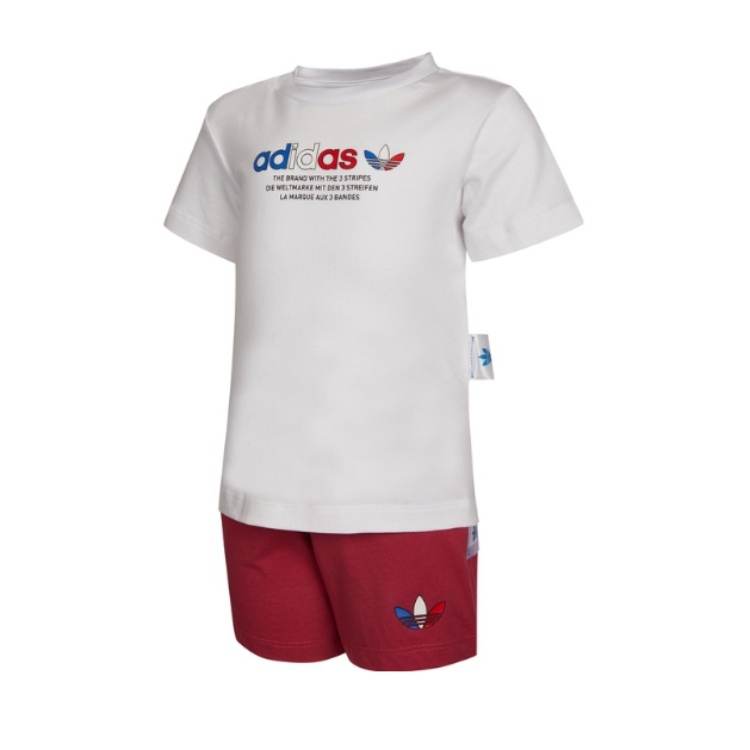 Adidas Originals Casual Sportswear White/Rose Red Infant And Toddler