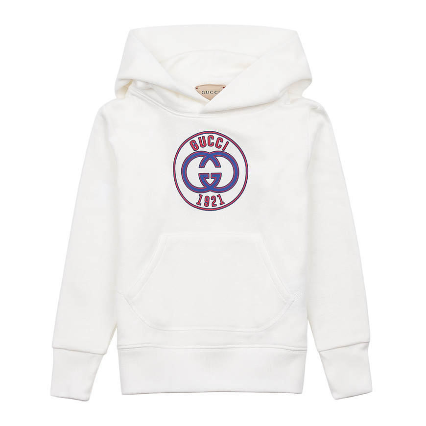 GUCCI Printed Cotton Jersey Sweatshirt White Kids'