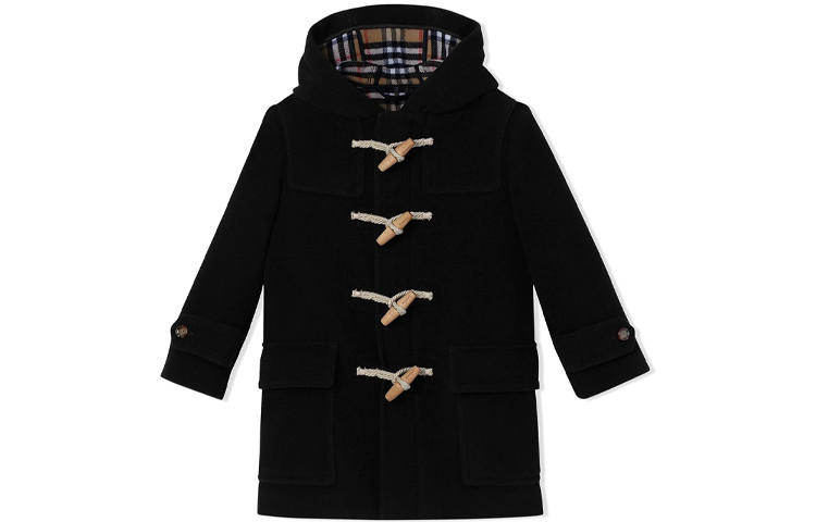Burberry Burberry Solid Color Mid Length Nylon Coat Spring Fall Winter Kids' Black