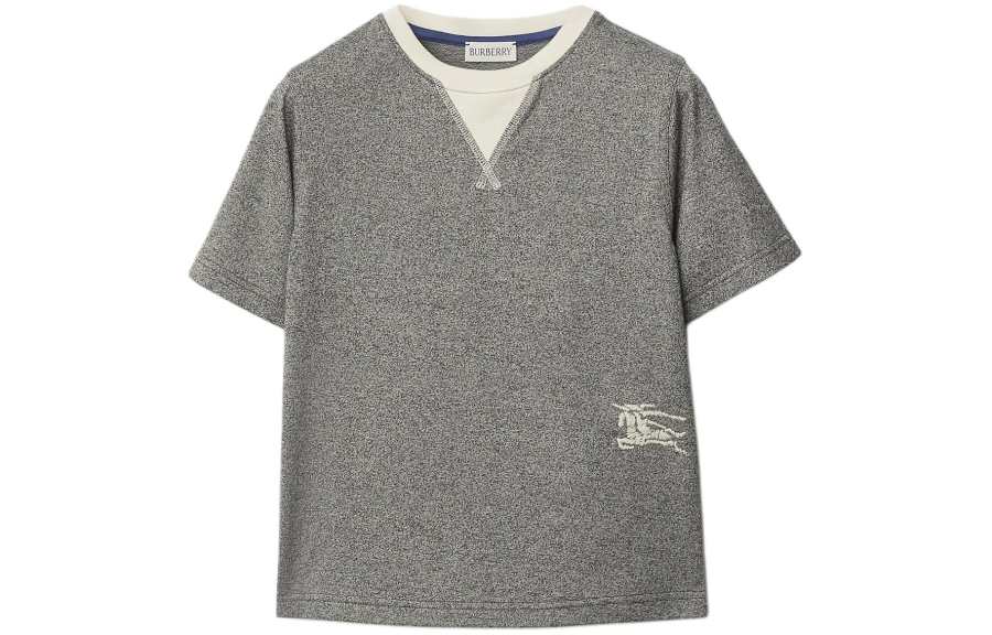 Burberry T Shirt Kids' Apparel Two Tone Cotton T Shirt Gray Kids'
