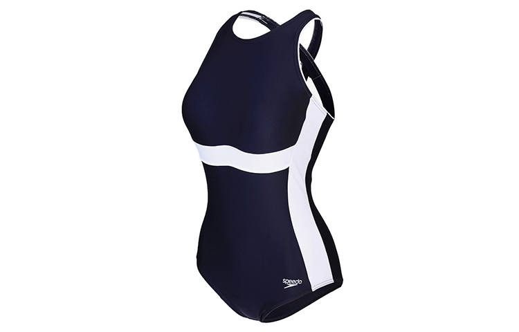Speedo One Piece Swimsuits Women's Dark Blue/White Triangle One Piece Swimsuit
