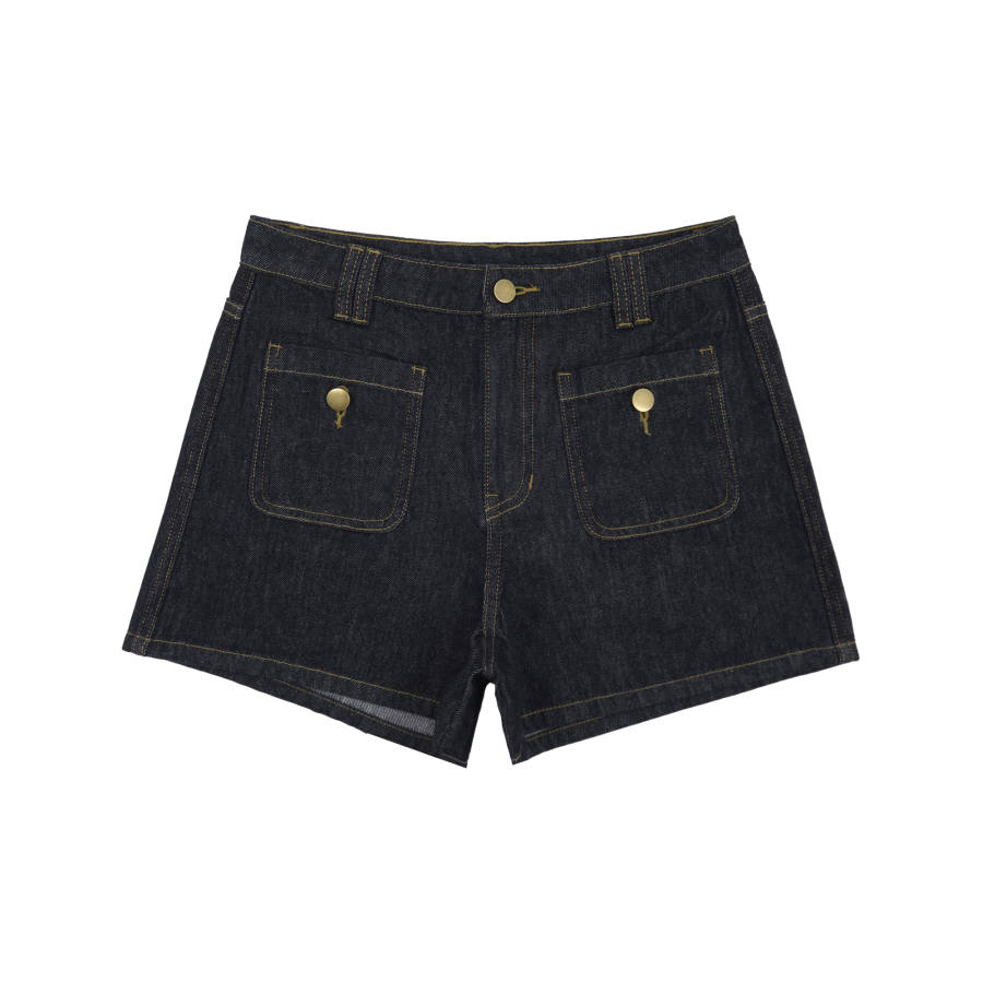 Nerdy SS24 Denim Shorts Women's Dark Blue