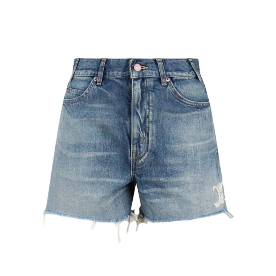 CELINE CELINE Distressed Denim Shorts