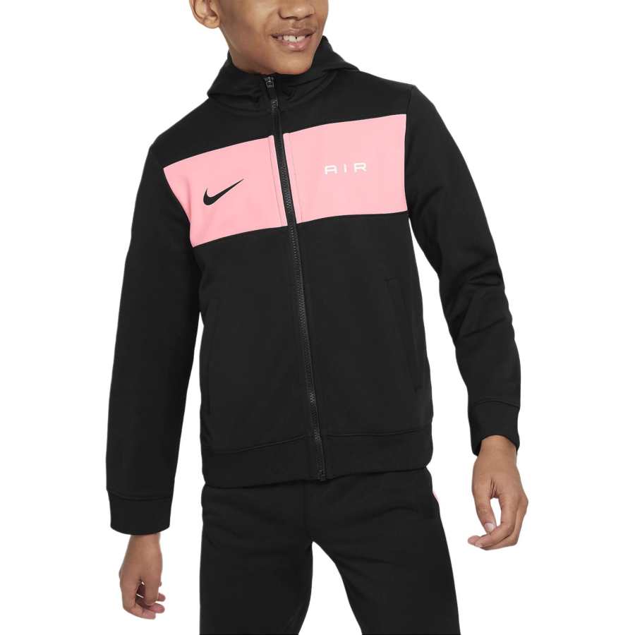 Nike Nike Sweatshirt Older Kids' Boys' Full Zip Hoodie Black/Pink Foam Teenagers
