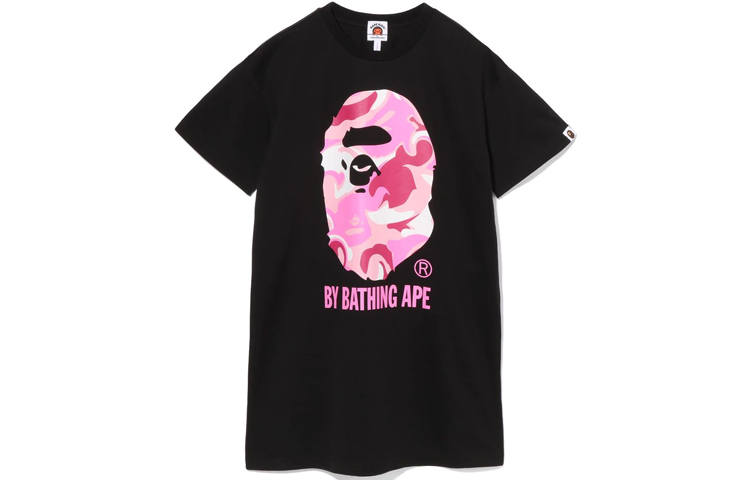 A BATHING APE Head Series Letter Solid Color Moderate Children's Dress Summer Teenagers