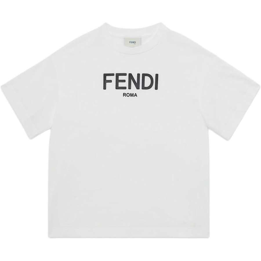 FENDI Kids T Shirts Crew Neck Moderate