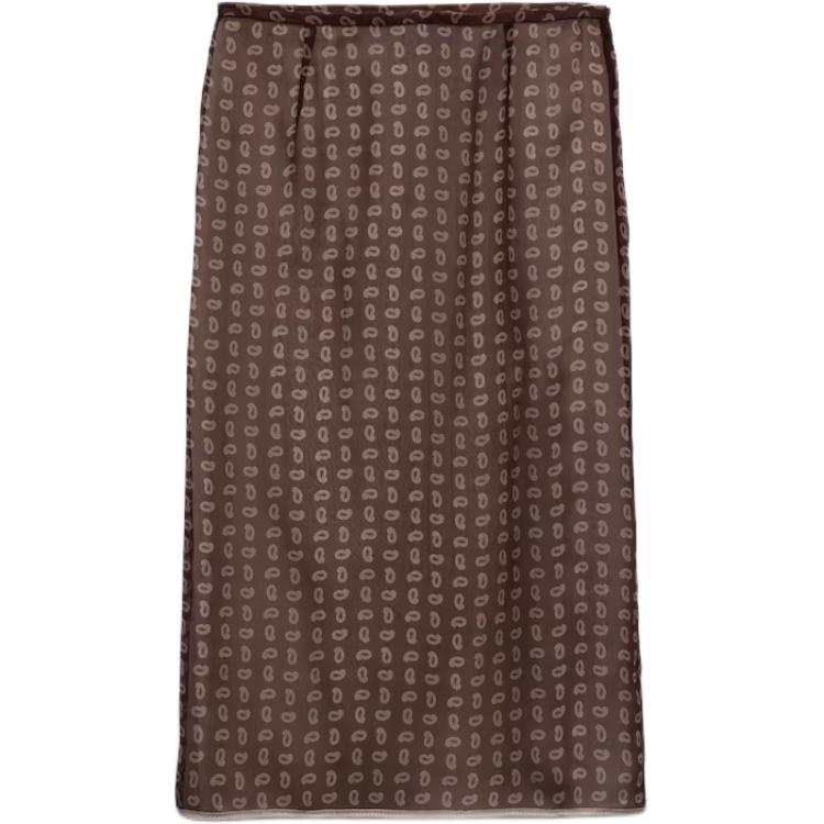 PRADA PRADA Paisley-print Silk Midi Skirt