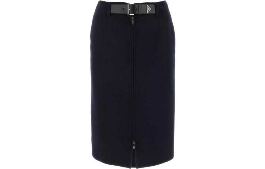 PRADA PRADA Fitted Skirt Women's Dark Blue