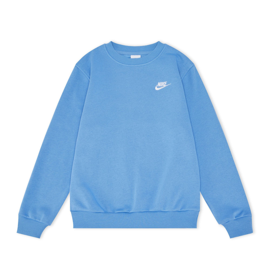 Nike Nike Sweatshirt Sportswear Club FLEECE Fashion Crew Neck Pullover Fleece Lined Long Sleeved Yang Zhang Blue/White
