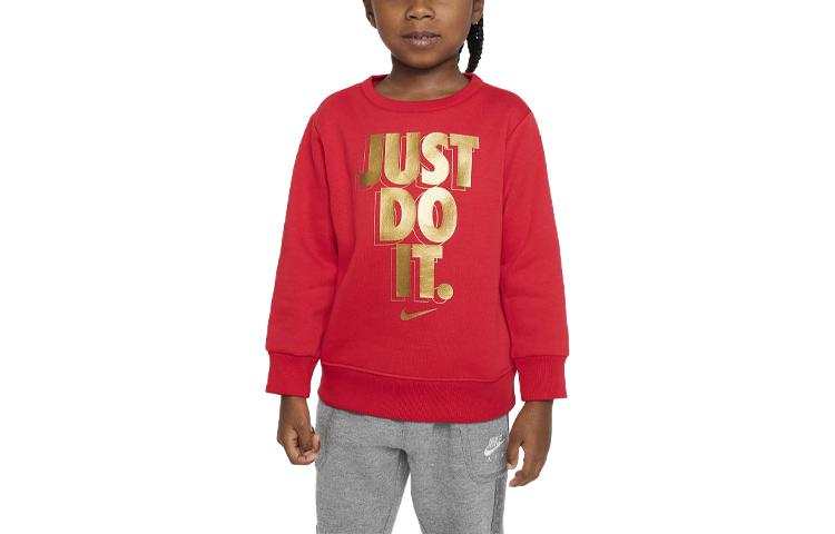 Nike Nike Long Sleeved T Shirt Kids' Apparel Just Do It Gifting Crewneck Red Infant And Toddler
