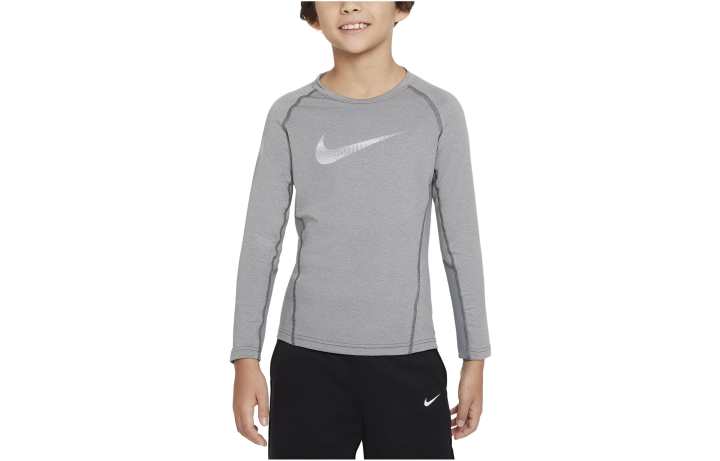 Nike Nike Pro Warm T Shirt Smoke Gray Kids'