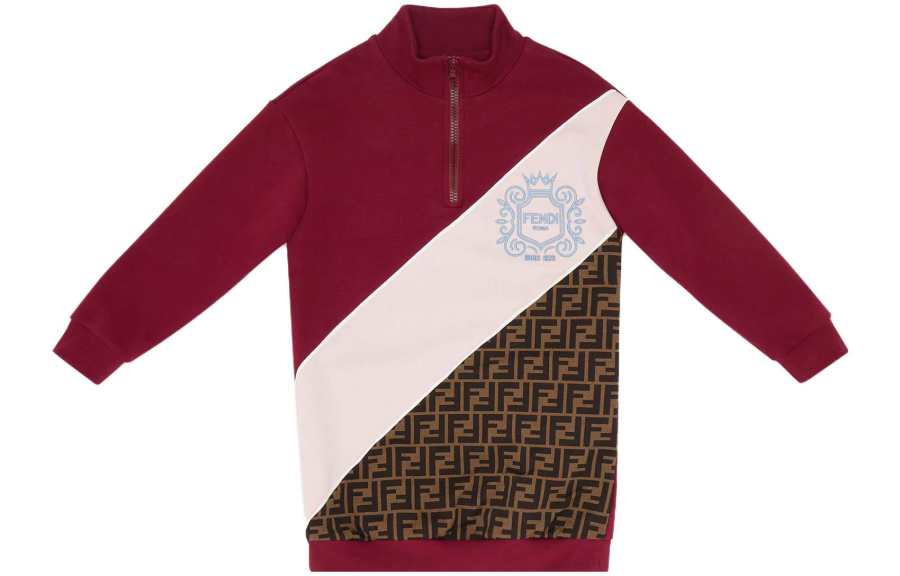 FENDI Dress SS23 Burgundy Kids'