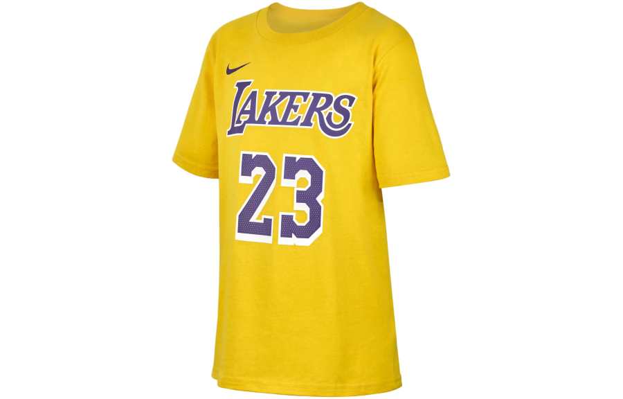 Nike Nike T Shirt LeBron James Los Angeles Lakers Los Angeles Lakers Yellow Kids'
