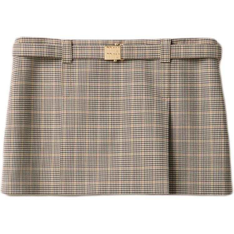 MIU MIU MIU MIU Checked Mini Skirt