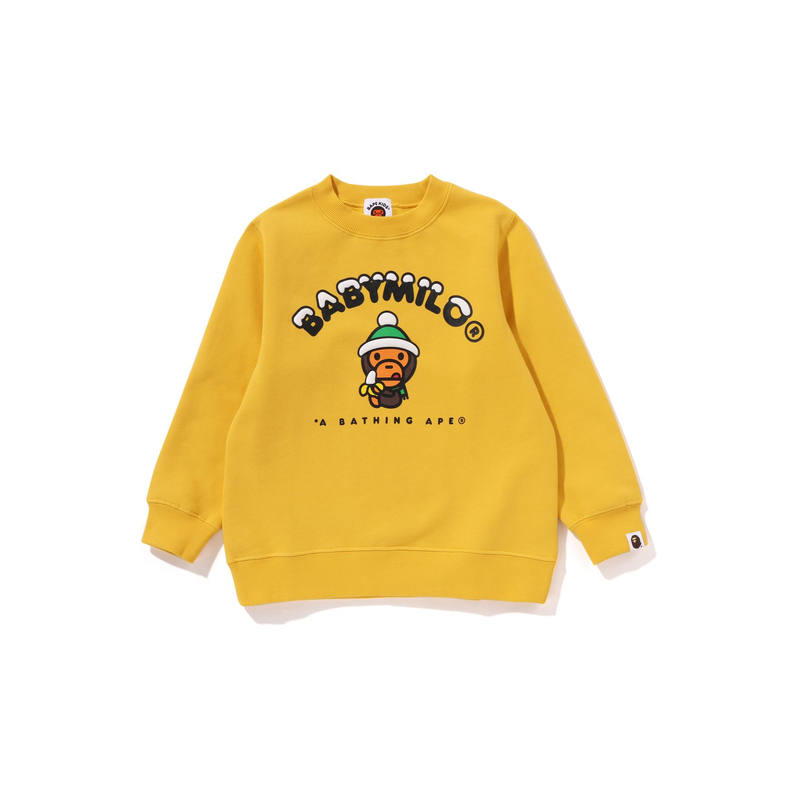 A BATHING APE FW24 Cartoon Baby Milo Print Crew Neck Sweatshirt Kids'