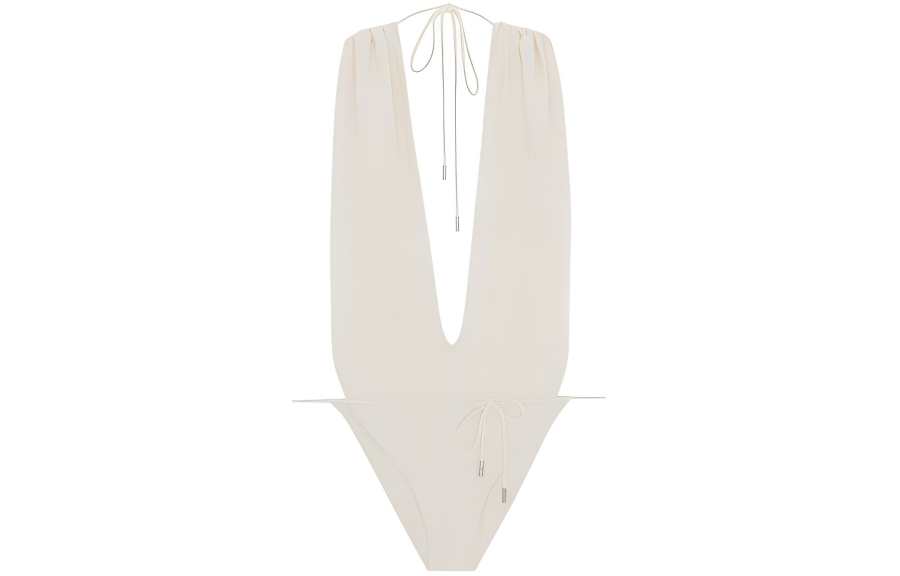 SAINT LAURENT SAINT LAURENT Backless V Halter Swimsuit