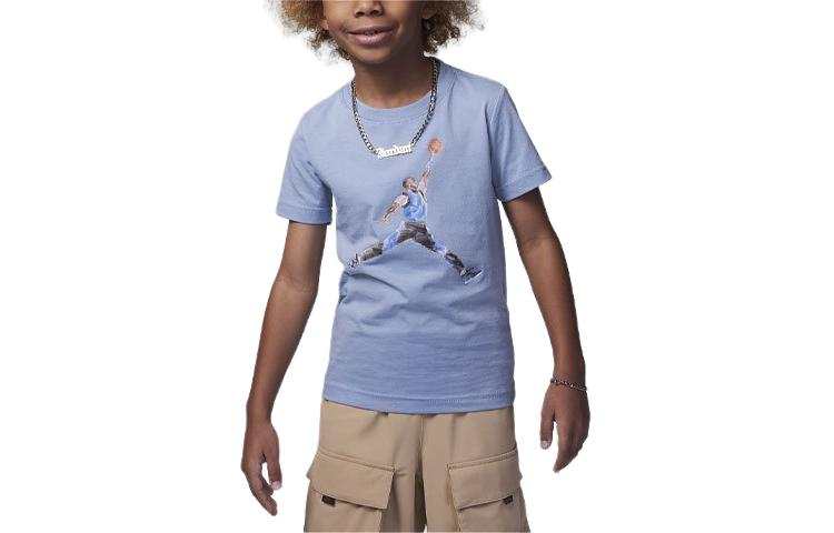 Jordan Jordan Watercolor Jumpman T Shirt Blue Gray Kids'